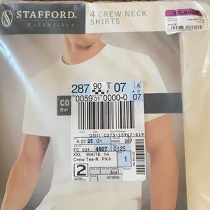 Stafford Men's White Crew Neck Shirt